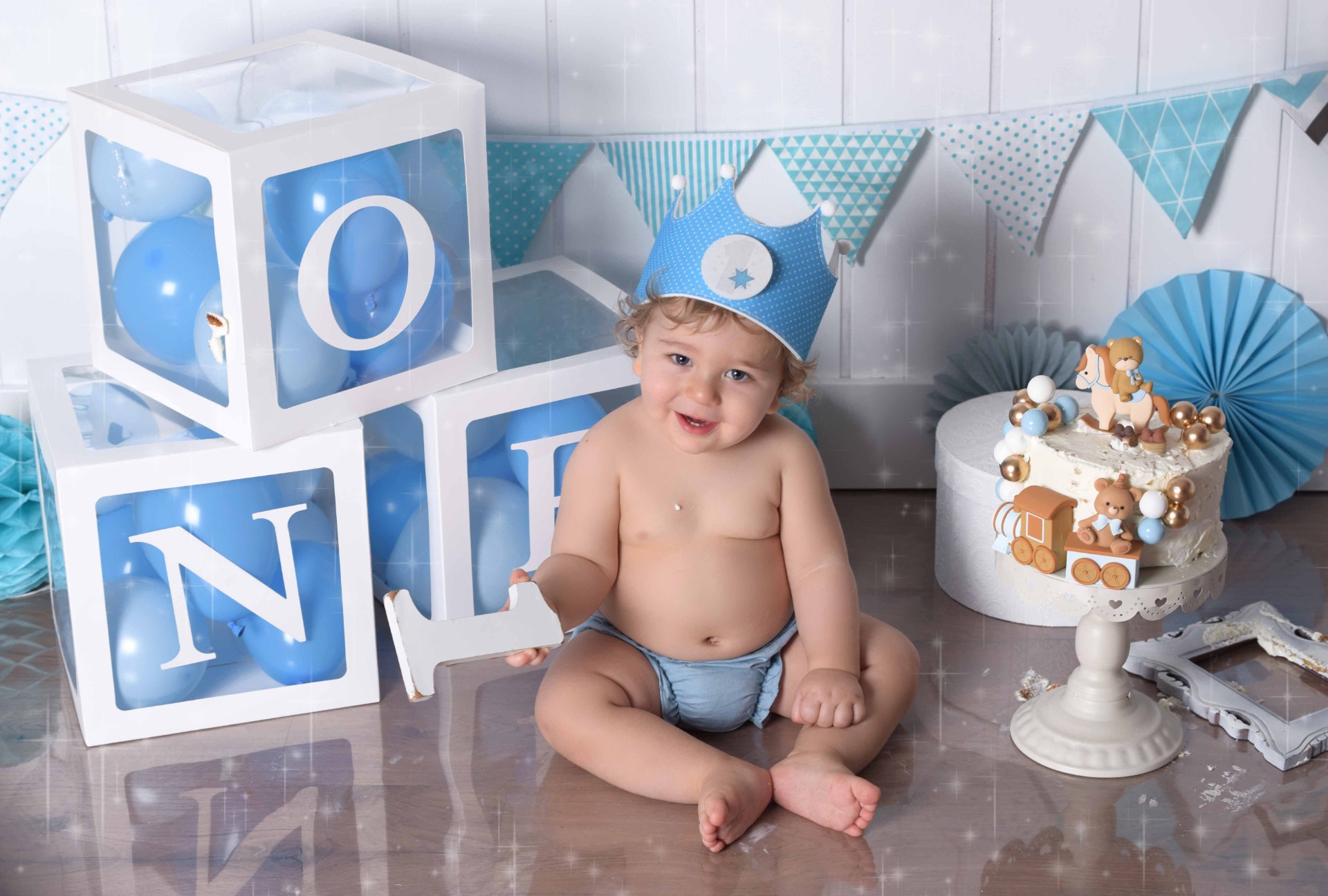 Escenario Azul Smash Cake